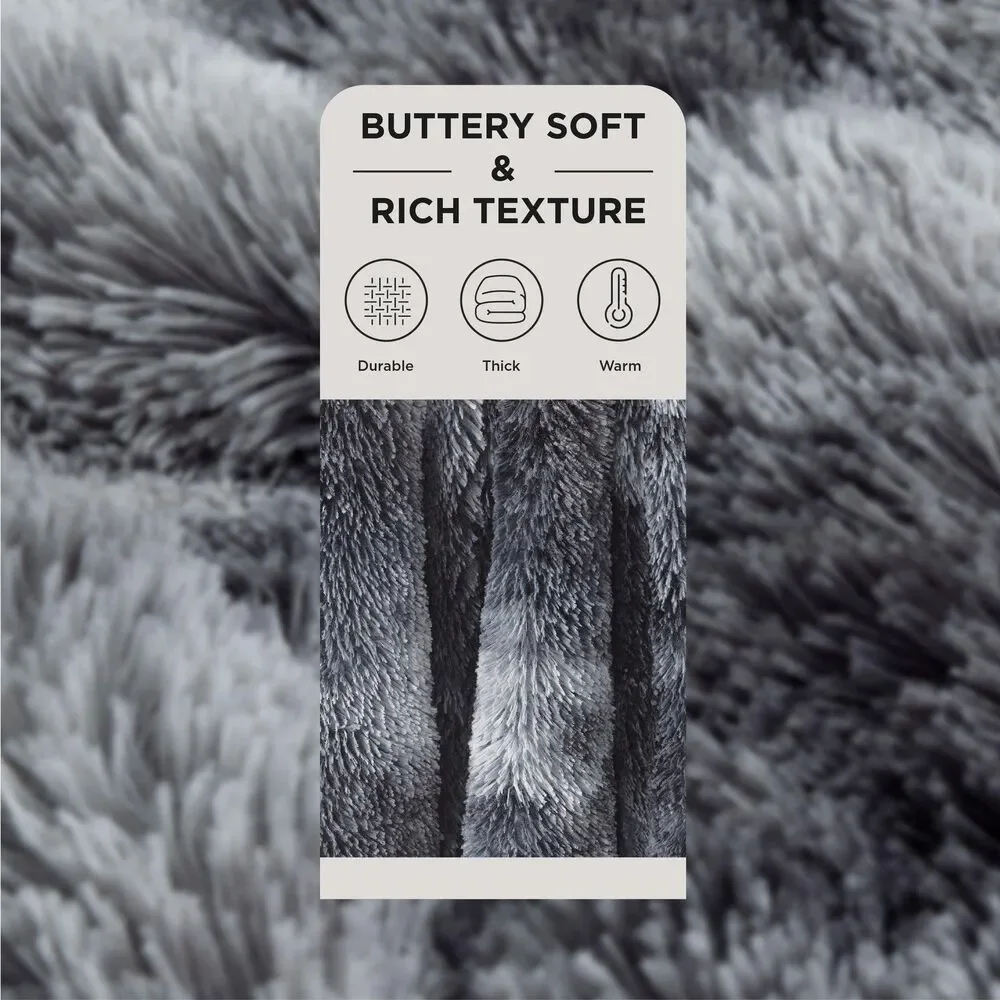 Gentlesoft Fuzzy Faux Fur Sherpa Fleece Blanket Twin Size Plush Thick